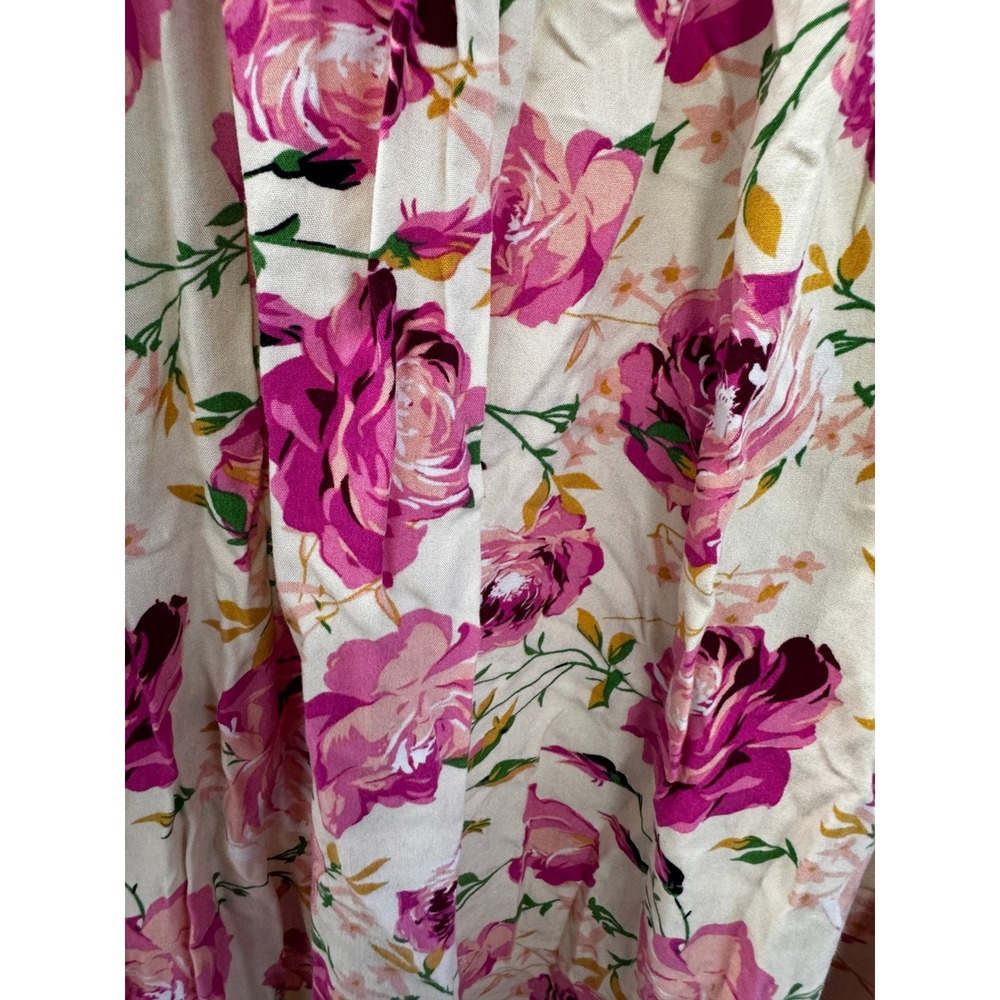 Umgee Pink Floral Patchwork Cottagecore Flutter Sleeve Short Dress Plus Sz 2XL - Picture 14 of 16